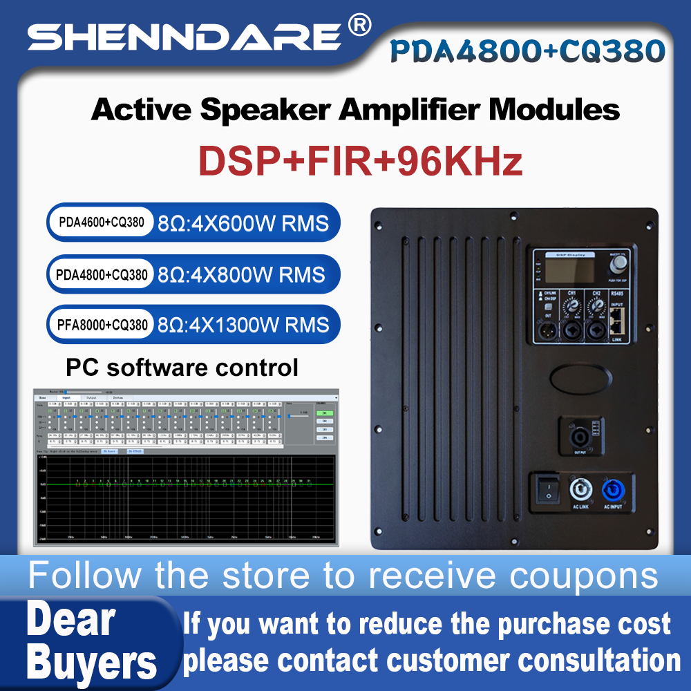 Modular Power Supply - SenMicre PDA4800+CQ380 Professional Power Amplifier 4x800W